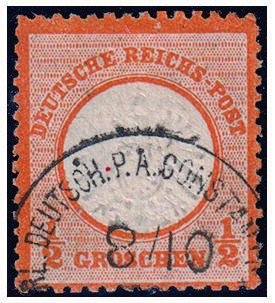 Dt. Post in der T�rkei Nr. V 18 gestempelt