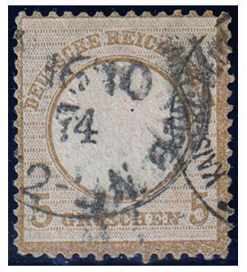 Dt. Post in der T�rkei Nr. V 22 gestempelt