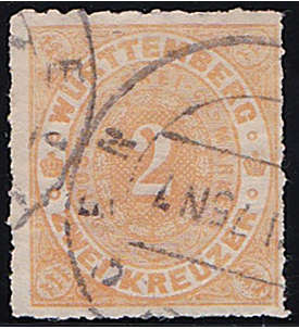 Wrttemberg Nr. 37a gestempelt geprft