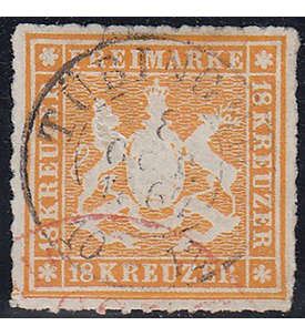 Wrttemberg Nr. 34 gestempelt geprft
