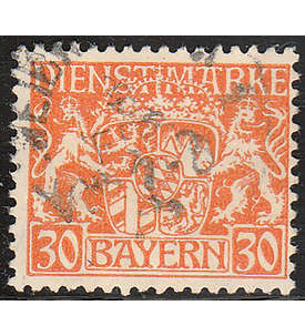 Bayern Dienstmarke Nr. 22 w gestempelt geprüft