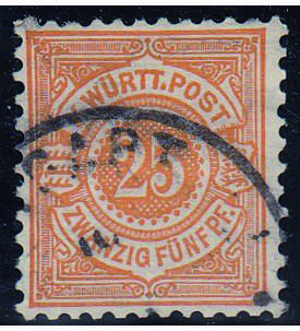 Wrttemberg Nr. 57 b gestempelt geprft