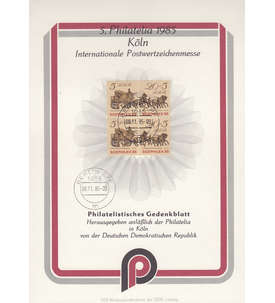 DDR Kollektion mit Gedenkblatt Philatelia 1985 in Kln