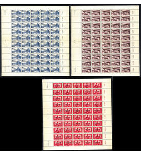 Saarland - Aufdruckwerte Nr. 362-364 postfrische B�gen Volksbefragung 1955