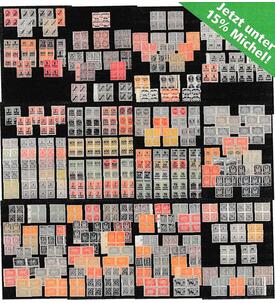 Dt. Reich Infl Viererbl�cke postfrisch aus Nr. 158-337 und Dienst 16-98 mit kompl. S�tzen