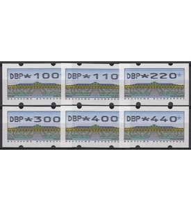 BRD Bund ATM2.2.1 VS4 postfrisch ** senkrechte rckseitige Nr 100/110/220/300/400/440 Pfennig   DBP+Wertziffern breit