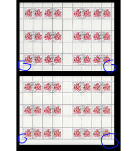 DDR Markenheftchenbogen 14A+C gestempelt Rosen 1972 beide Unterrandvarianten