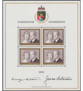 Liechtenstein Nr. 614 ** Kleinbogen Frstenpaar