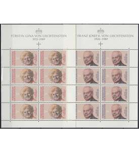 Liechtenstein Nr. 988-89 postfrisch ** Kleinbogen Frstenpaar