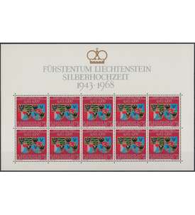 Liechtenstein Nr. 496 postfrisch **  Kleinbogen Silberhochzeit