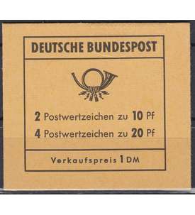 BRD Bund Markenheft Nr. 13d         Brandenburger Tor 1968 I