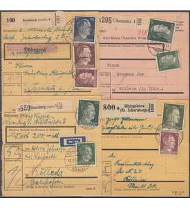 Deutsches Reich Hitler 4 Paketkarten
