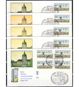 Berlin ATM VS2 auf 5 FDC Erstagsbriefen