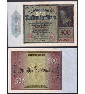 Deutsches Reich                500 Mark - Reichsbanknote      27.3.1922 (R 70)