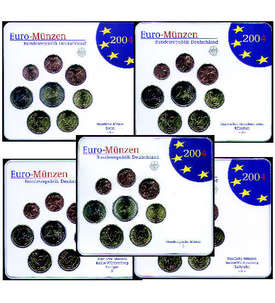 BRD-EURO-Kursmnzenstze 2004  ADFGJ - STEMPELGLANZ