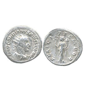 RÖMISCHES REICH (Kaiserzeit) Gordianus III.(238-244 n.Chr.) Antoninian (Billon), v. Mzst.
