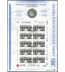 BRD Bund Numisblatt 1/1998 Westflischer Friede