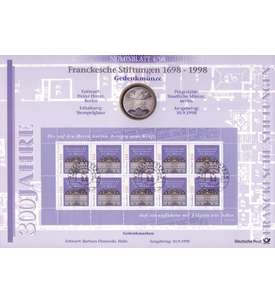 BRD Bund Numisblatt 4/1998 Franckesche Stiftung