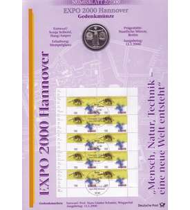 BRD Bund Numisblatt 2/2000 EXPO 2000 Hannover