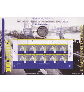 BRD Bund Numisblatt 2/2002 - 100 Jahre Berliner U-Bahn