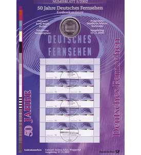 BRD Bund Numisblatt 5/2002 - 50 Jahre Deutsches Fernsehen