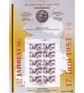 BRD Bund Numisblatt 3/2003 - 50 Jahre 17. Juni