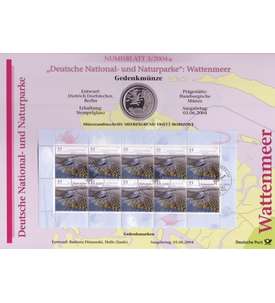 BRD Bund Numisblatt 3/2004 - Deutsche National- und Naturparks im Wattenmeer