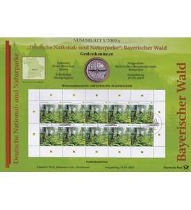 BRD Bund Numisblatt 1/2005 - Naturpark Bayrischer Wald