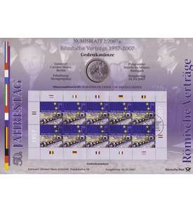 BRD Bund Numisblatt 2/2007 - 50 Jahre Rmische Vertrge