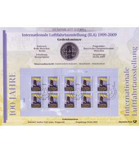 BRD Bund Numisblatt 3/2009 - 100 Jahre Internationale Luftfahrtausstellung