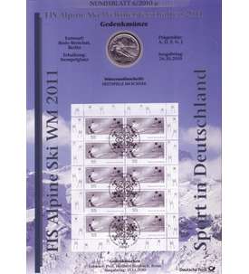 BRD Bund Numisblatt 6/2010 - Alpine Ski WM 2011