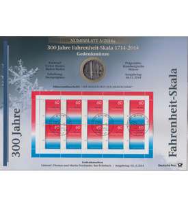 BRD Bund Numisblatt 5/2014 600 Jahre Fahrenheit-Skala