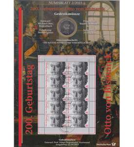 BRD Bund Numisblatt 2/2015 200. Geburtstag Otto von Bismarck