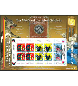 BRD Numisblatt 1/2020 Der Wolf und die 7 Geilein