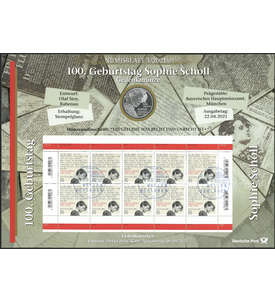 BRD Numisblatt 3/2021 Sophie Scholl