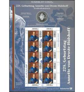 BRD Numisblatt 2/2022 Annette von Droste-Hlshoff