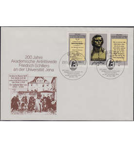 100 DDR Sondermarken mit FDC Nr. 3254-3255 Schiller 1989