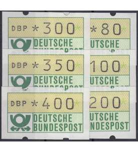 BRD Bund ATM 1.1 hv VS9 postfrisch ** 80/100/200/300/350/400 Pfennig DBP normal/weier Gummi