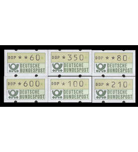 BRD Bund ATM1.2 hu VS8 postfrisch ** 60/80/100/210/350/600 Pfennig DBP fett/gelber Gummi