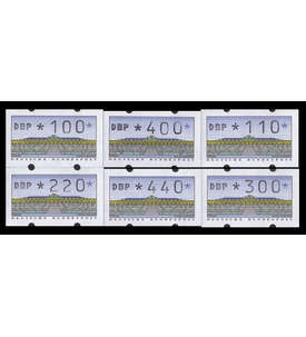 BRD Bund ATM2.1.2 VS3 postfrisch ** waagerechte rckseitige Nr. 100/110/220/300/400/440 Pfennig   DBP fett