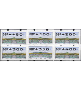 BRD Bund ATM 2.2.1 VS2 postfrisch ** 80/100/200/300/350/400 Pfennig DBP+Wertziffern breit