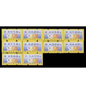 BRD Bund ATM3.3 VS1 postfrisch ** mit rckseitiger Nr.  10/20/50/100/110/220/300/440/ 500/690 Pfennig Posth.+Wertz. mager