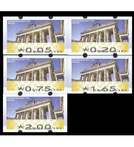 BRD Bund ATM 6 VS2 postfrisch ** 005/020/075/165/200 Cent Brandenburger Tor