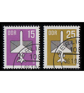 DDR Nr. 3128-3129 gestempelt 2 komplette Bogentaschen 15+25 Pfg. Flugpost 1987
