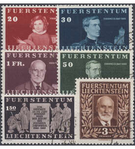 Liechtenstein 1940 gestempelt Nr. 186-191