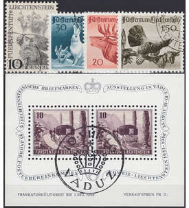 Liechtenstein 1946 gestempelt  Nr. 247-251 incl. Block 4
