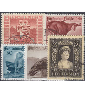 Liechtenstein 1947 gestempelt  Nr. 252-256