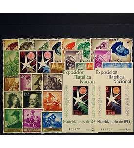 Spanien 1958 postfrisch Nr. 1106-1134 Block 13-14
