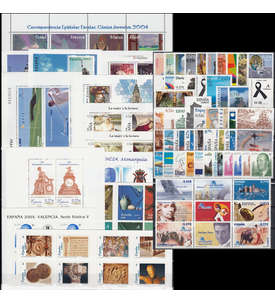 Spanien 2004 postfrisch ** Nr. 3910-4007 Block 133-143 ohne Block 139