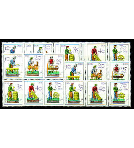 DDR ZD Nr. 2758-2763 postfrisch ** Historisches Spielzeug 1982 WZd 550 - SZd 257, 9 Kombinationen